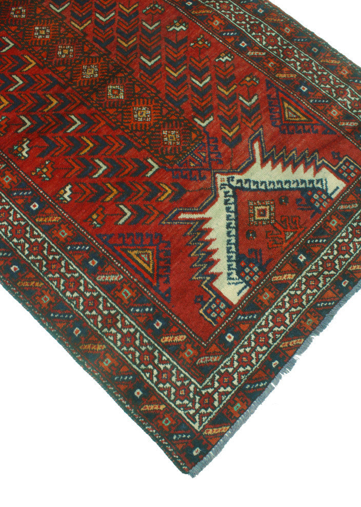 Vintage Distressed Robyn Rust/Blue Rug, 3'9x6'5