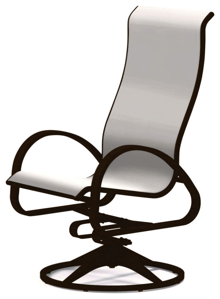 Aruba II Sling Supreme Height Swivel Rocker, Textured Kona, White