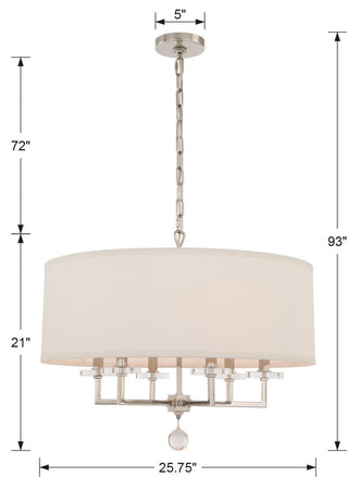 Crystorama Lighting Group 8116 Paxton 6 Light 26"W Drum - Aged Brass