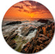 Stormy Waves Rushing Into Rocks, Beach Disc Metal Wall Art, 36"