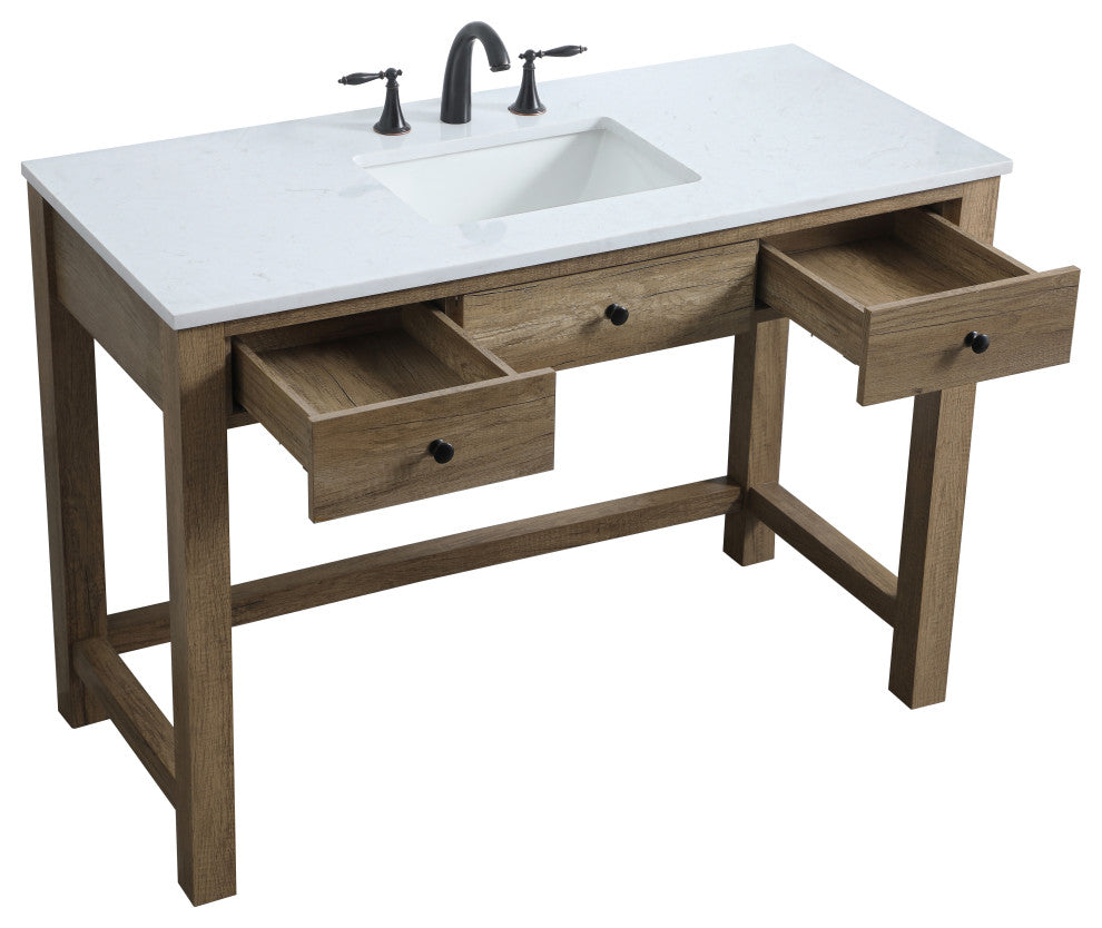 48" ADA Compliant Bathroom Vanity, Natural Oak