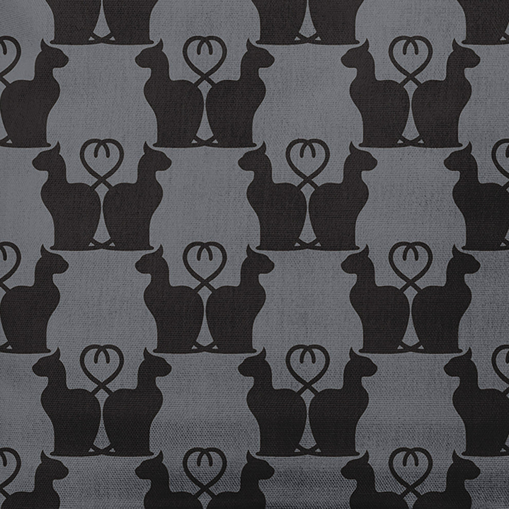18" x 18" Cat Clowder Decorative Throw Pillow, Steel Gray