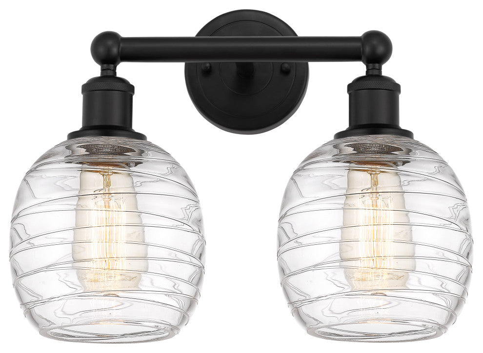 Innovations 616-2W-BK-G1013 2 Light 15" Bath Vanity Light, Matte Black