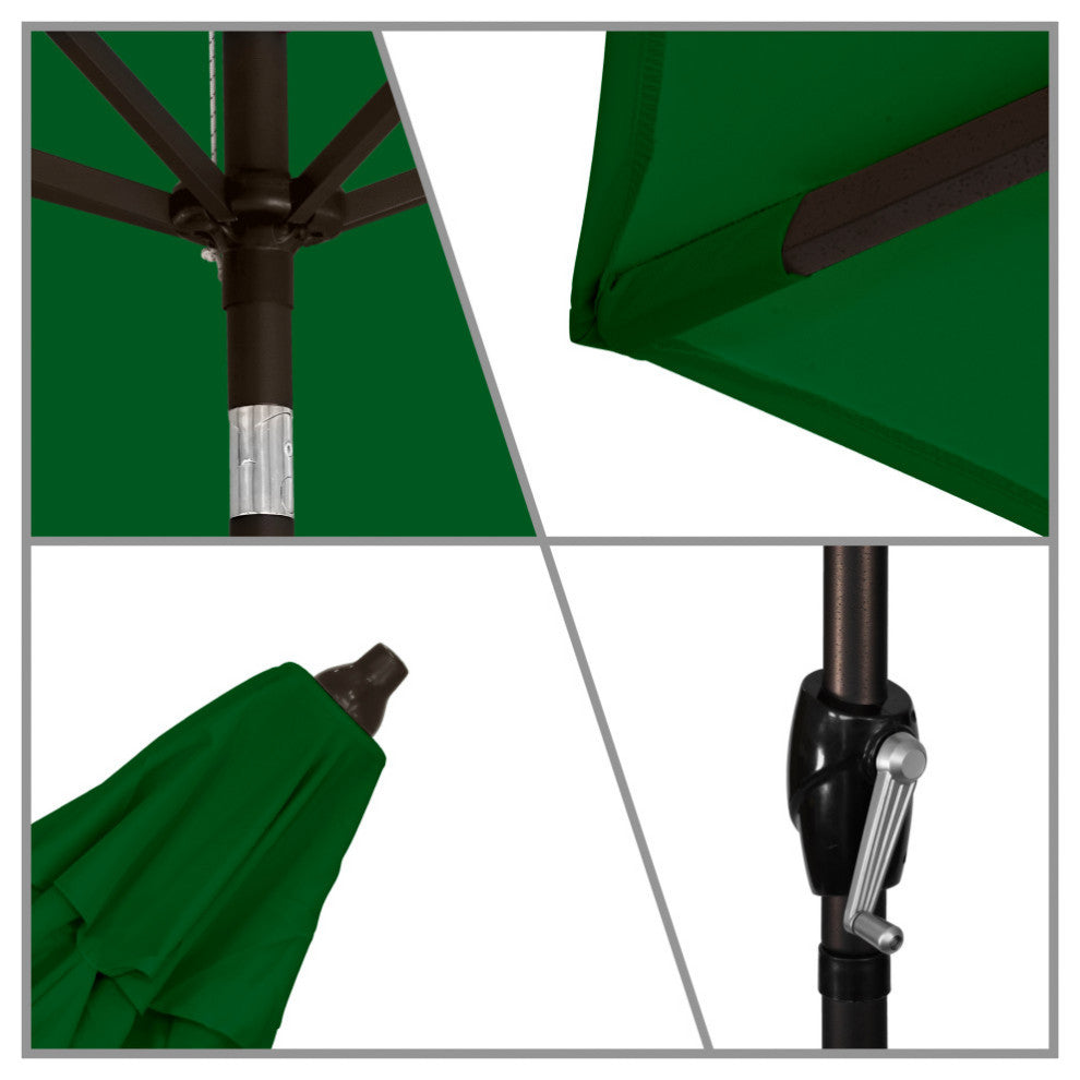 Astella 11' Round Table Patio Umbrella, Auto Crank Lift, Polyester, Hunter Green