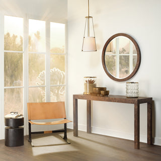 Archer Burl Wood Console, Grey