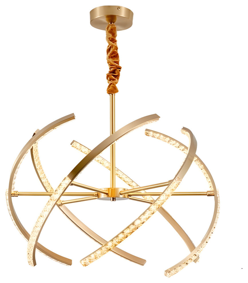 Arnasco | Creative Spherical Copper Crystal Chandelier, Clear Crystal, 26''