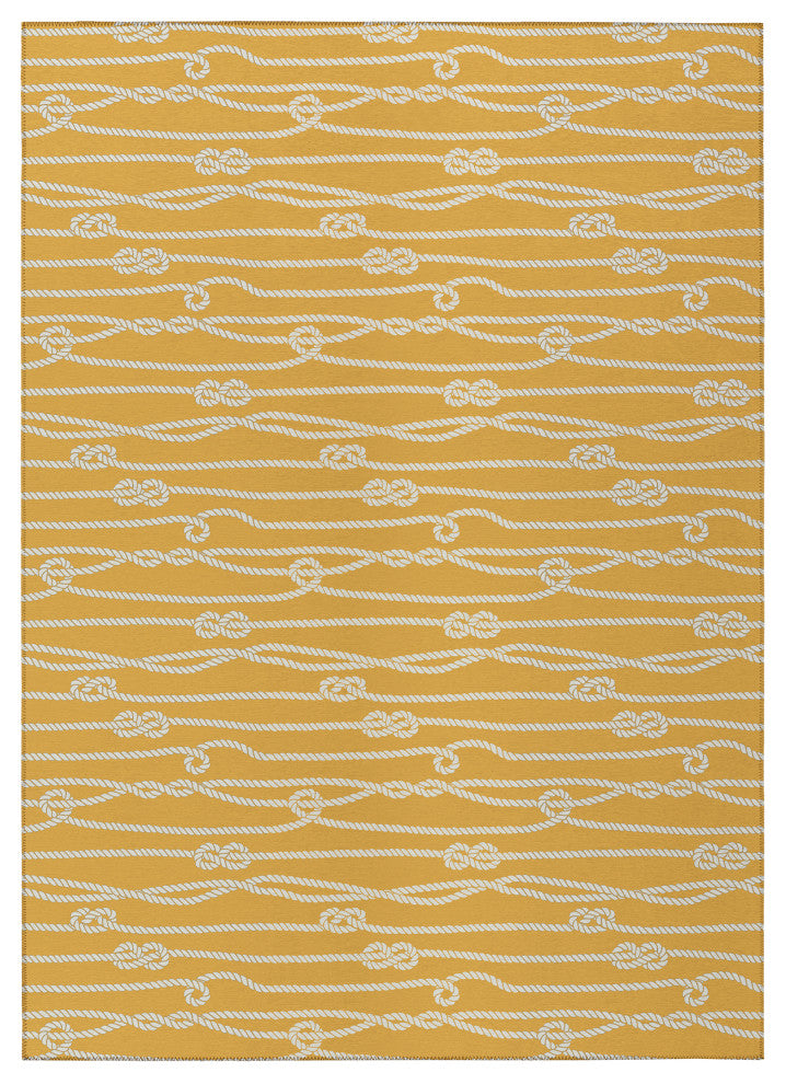 Indoor/Outdoor Harbor HA7 Gold Machine Washable 5' x 7'6" Rug