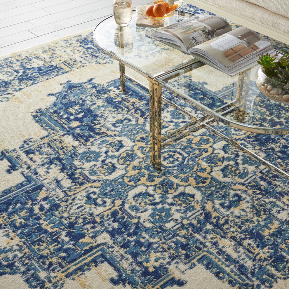 Nourison Grafix 7' x 10' White Vintage Indoor Area Rug