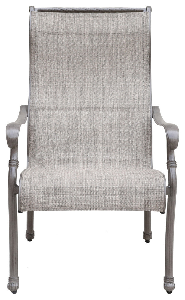 Stinson Sling Patio 2 Chairs With Aluminum Frame, All-Weather Furniture, Heritage Grey