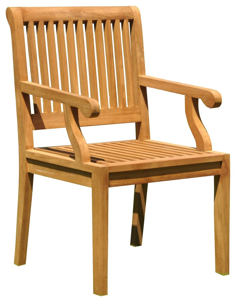9-Piece Outdoor Patio Teak Dining Set: 83" Rectangle Table, 8 Sack Arm Chairs