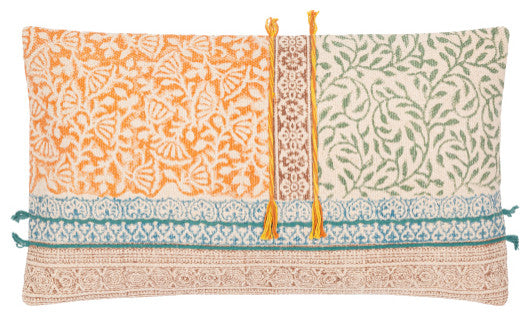 Surya Sanga Pillow Shell With Down Insert 14"H X 22"W Light Beige