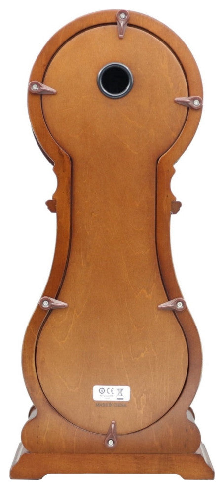 Seiko Clocks, Rounded Wood Finish Clock With Chime and Pendulum