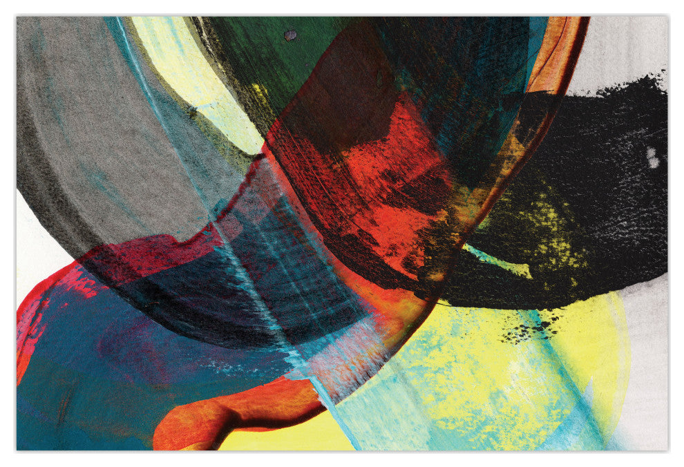 "Carnival Crossing AbstractII" Frameless Reverse Printed Tempered Glass Wall Art