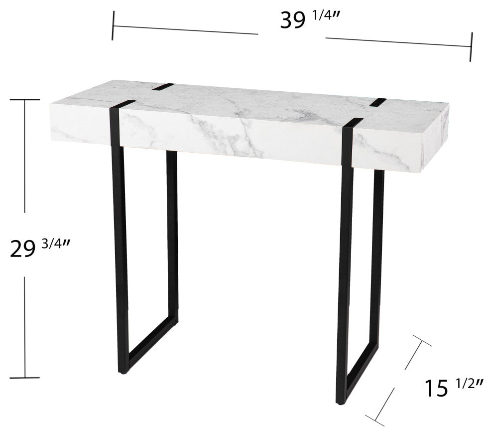 Bianca Modern Faux Marble Console Table