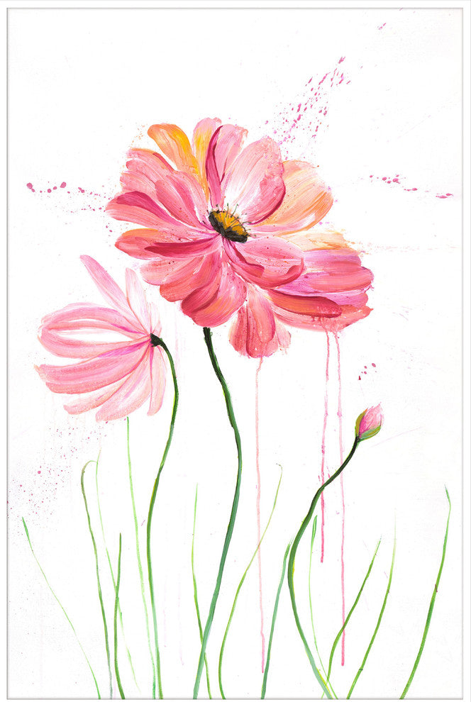Marmont Hill, "Flower Shower I" by Julie Joy Floater Framed on Canvas, 12x18