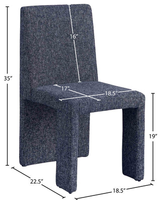 Benson Upholstered Dining Chair, Blue, Linen Texured Fabric