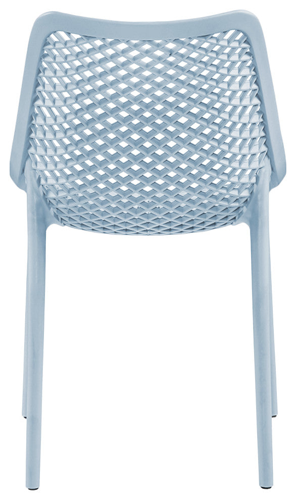 Mykonos Outdoor Patio Dining Chair (Set of 4), Sky Blue, Armless