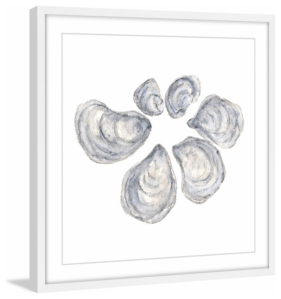 Marmont Hill, "Oysters" by Thimble Sparrow Framed Painting Print, 24x24