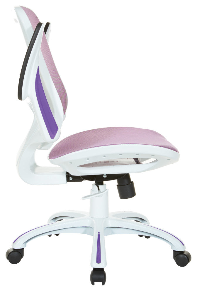 Riley Office Chair With Black Mesh, Purple