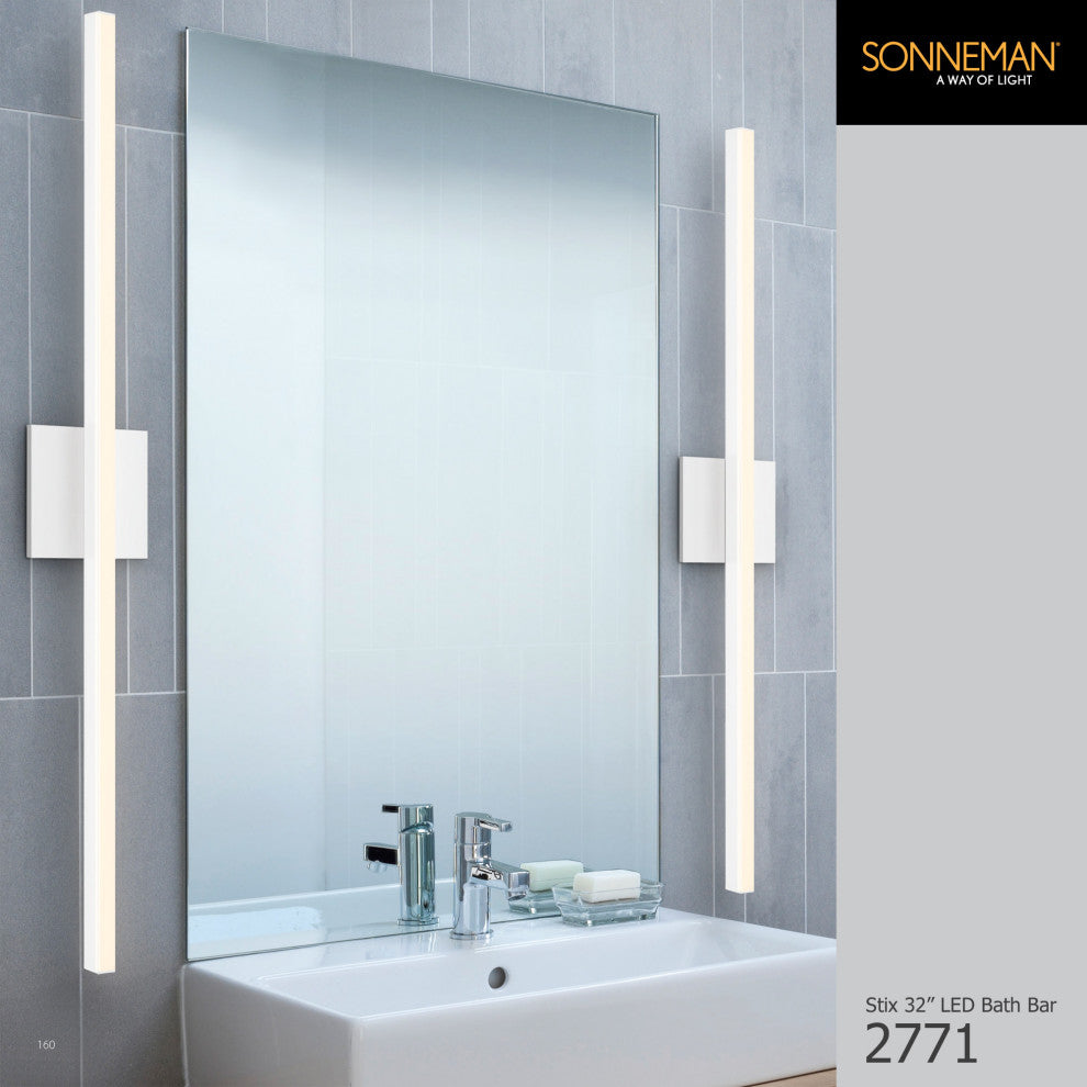 Sonneman 2769 Stix 18" LED Bath Bar - Bright Satin Aluminum
