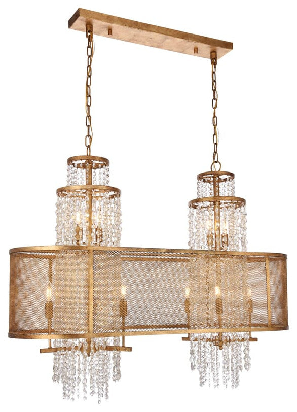 Elegant 1540G45GI Legacy 10 Light Golden Iron Chandelier Clear Royal Cut Crystal