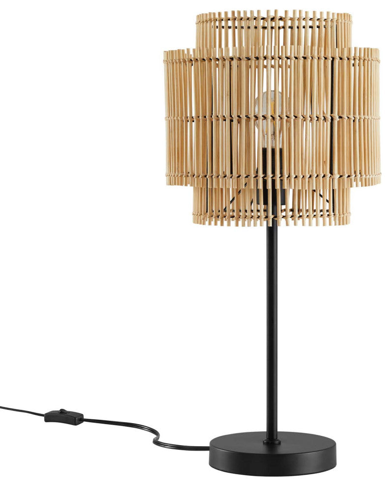 Table Lamp, Natural, Wood, Modern, Living Kitchen Cafe Bistro Hotel Restaurant
