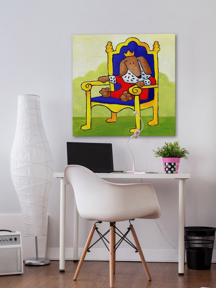 Marmont Hill, "Give a Dog a Throne" by Janet Nelson on Wrapped Canvas, 48x48