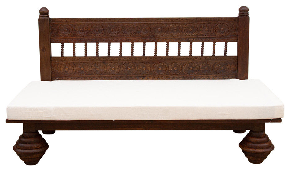 Aged Brown Gulab Carved Sofa