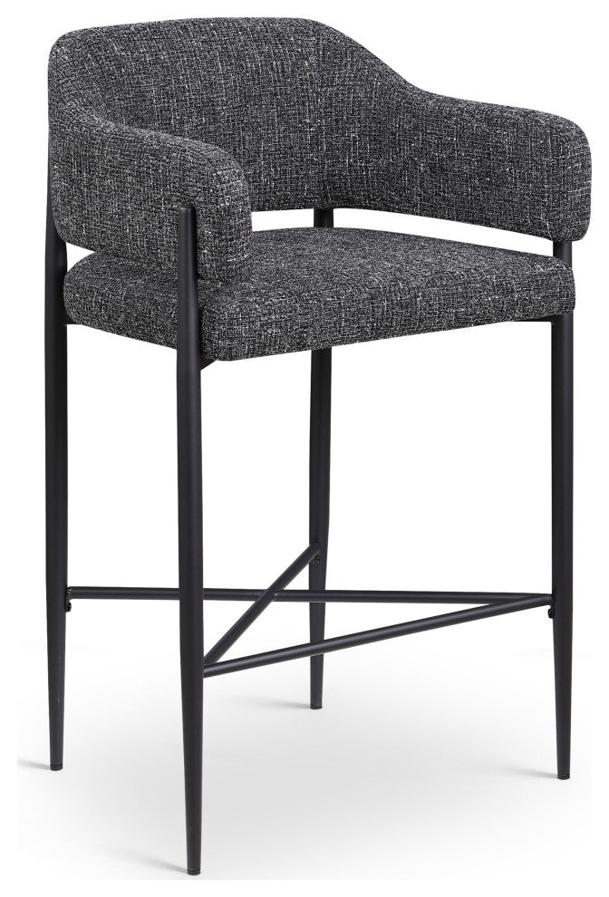 Dame Upholstered Bar and Counter Stool, Black