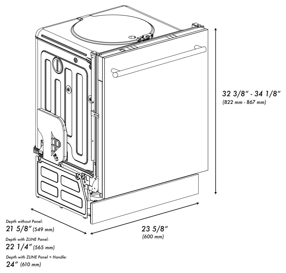 24" Top Control Dishwasher, Copper With Stainless Steel Tub, DW-C-24