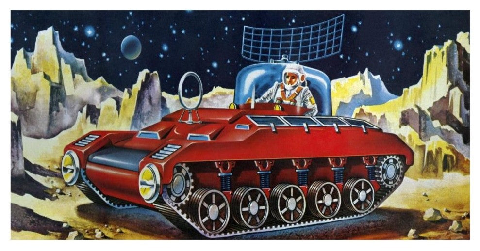 "Space Exploration Tank" Digital Paper Print by Retrotrans, 38"x20"