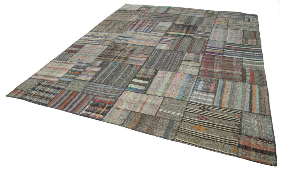 Rug N Carpet - Handmade Oriental 10' 10'' x 13' 7'' Rustic Patchwork Kilim Rug