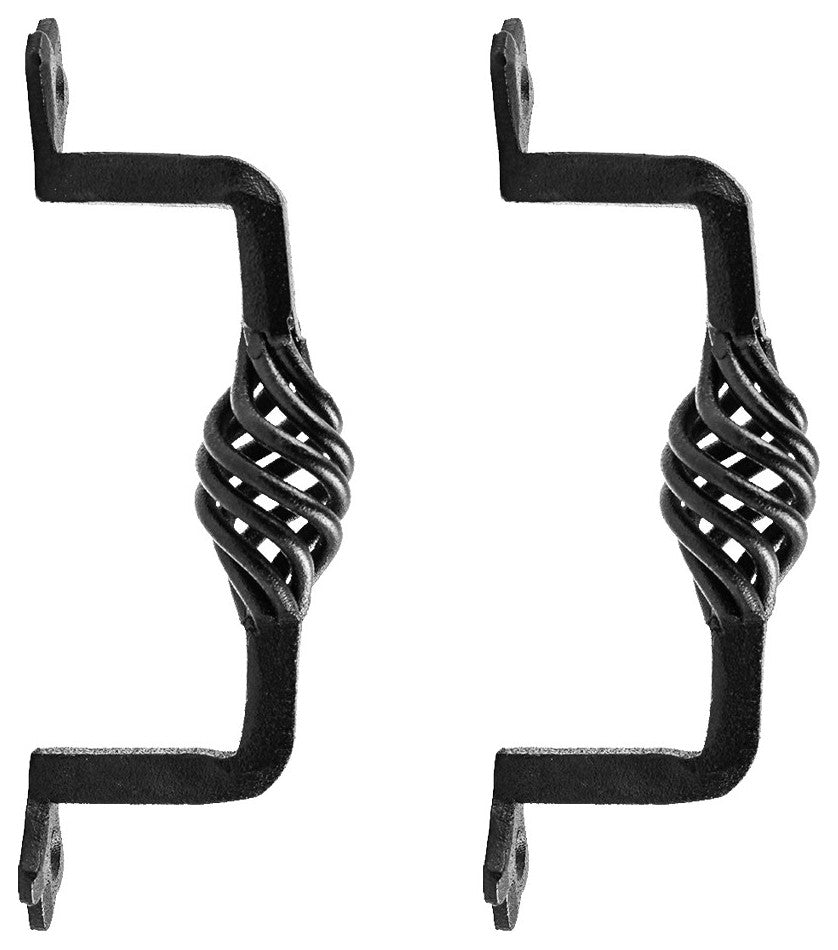 Renovators Supply 2 Pack 5.5" Black Birdcage Cabinet Pull Wrought Iron Handles