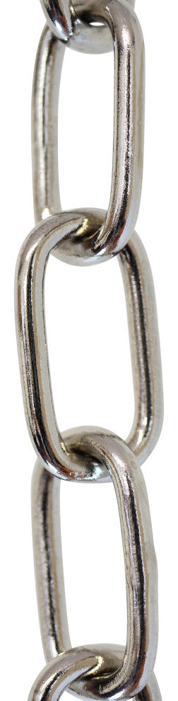 RCH Hardware Brass Standard Link Chandelier Chain, 3', Polished Nickel, W40