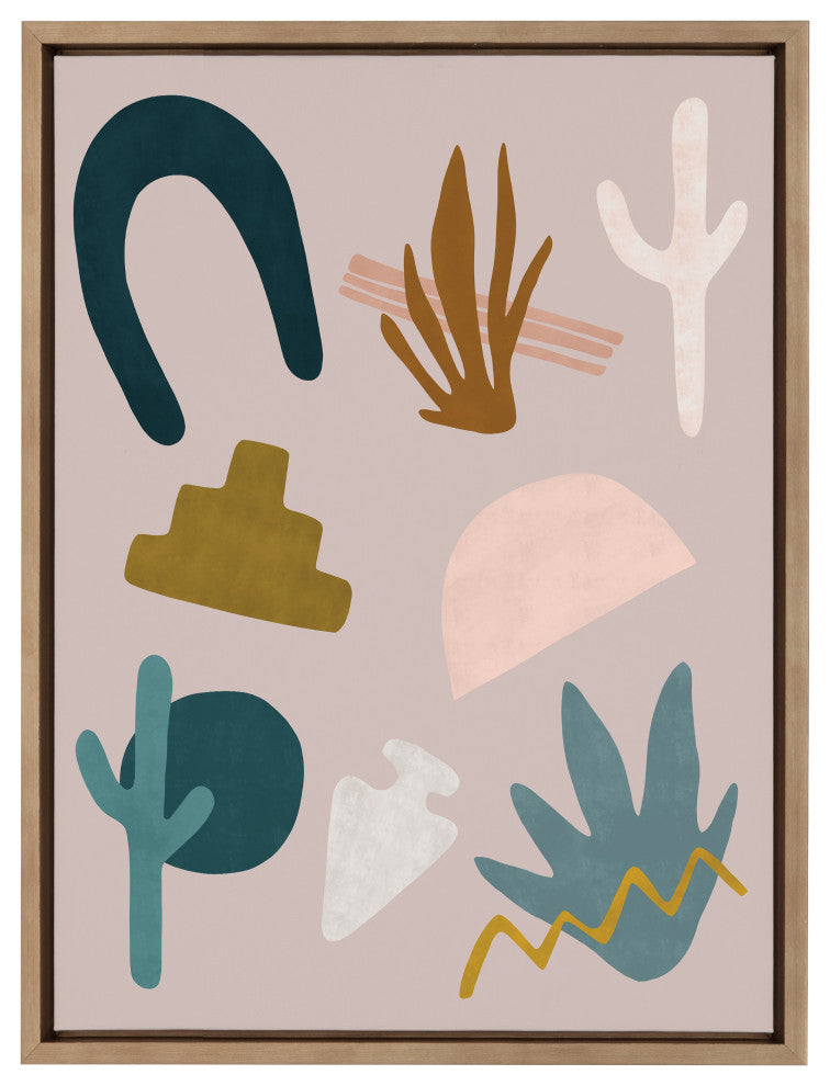 Sylvie Desert Shapes Framed Canvas by Sarah Eisenlohr, Gold 18x24