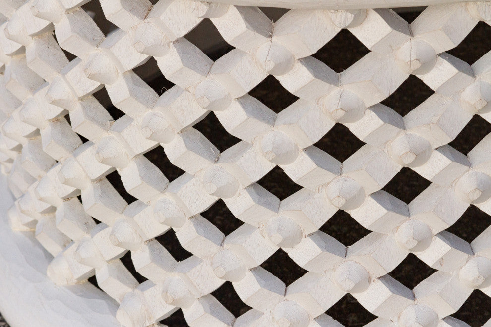 Aged White Bamileke Round Table