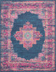 8 x 10 Blue and Pink Medallion Area Rug
