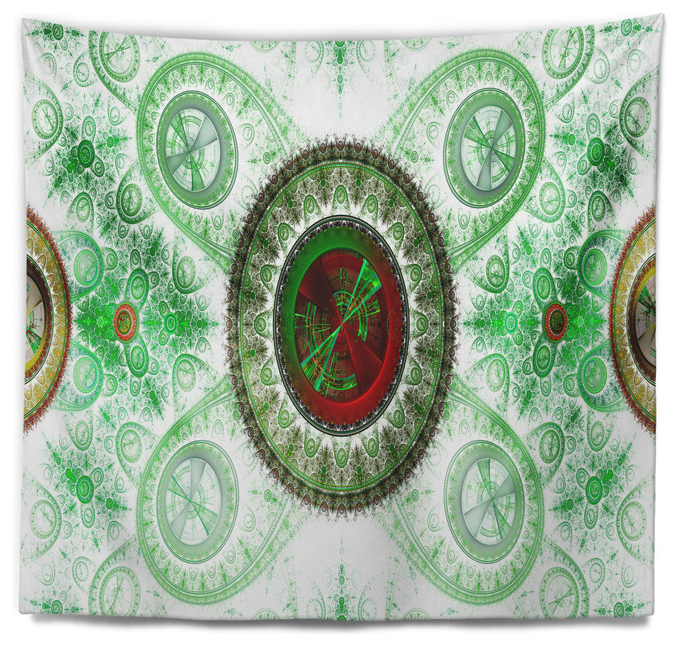 Light Green Psychedelic Relaxing Art Abstract Wall Tapestry, 80"x68"