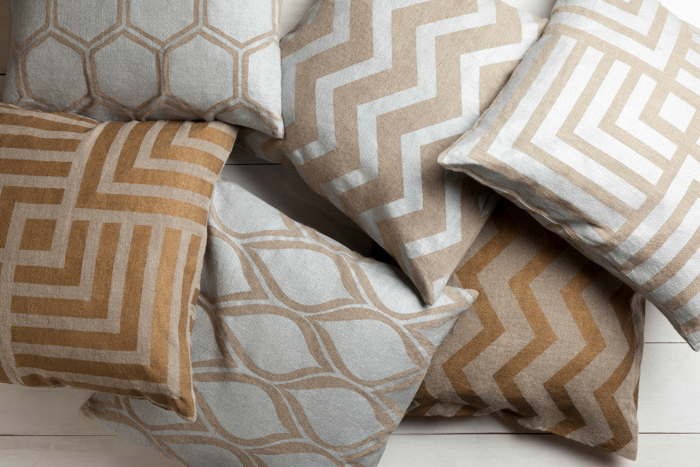Surya Metallic Stamped MS-003 20" x 20" Pillow Cover