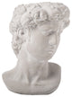 Cement Roman Young Man's Head Pot Washed Concrete Gray Finish