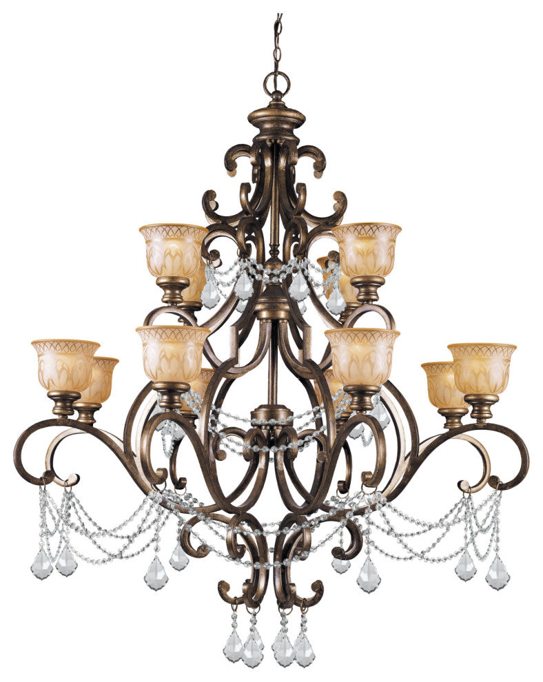 Crystorama Lighting Group 7512-CL-MWP Norwalk 12 Light 48"W - Bronze Umber