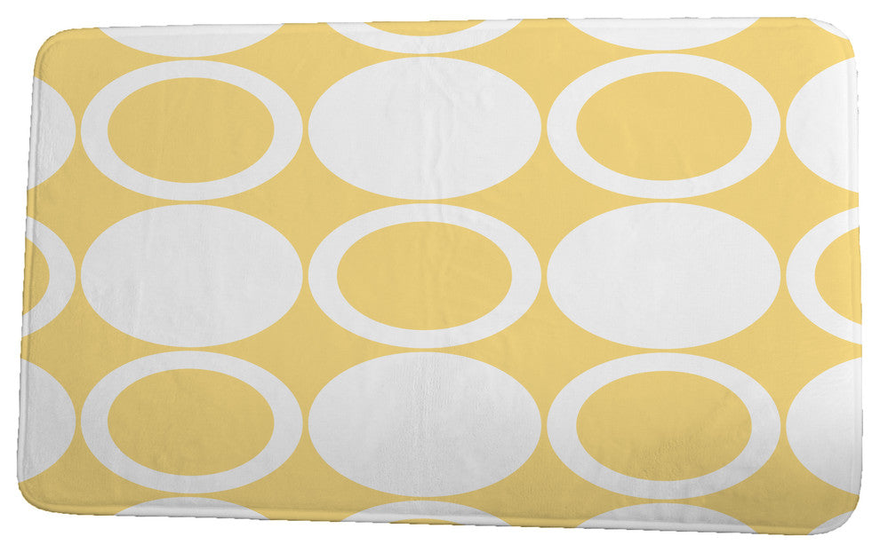 Cuban Flare ModCircles Geometric Print Bath Mat, Yellow, 21"x34"