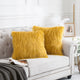 Mongolian Faux Fur Pillow Shell Set, Lemon Curry, 20"x20"
