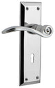 New York Plate With Keyhole Swan Lever, Bright Chrome, Passage, Non-Handed