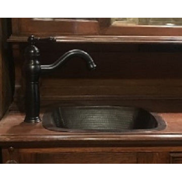 15" Square Copper Kitchen Bar Prep Sink Drop In or Under Mount