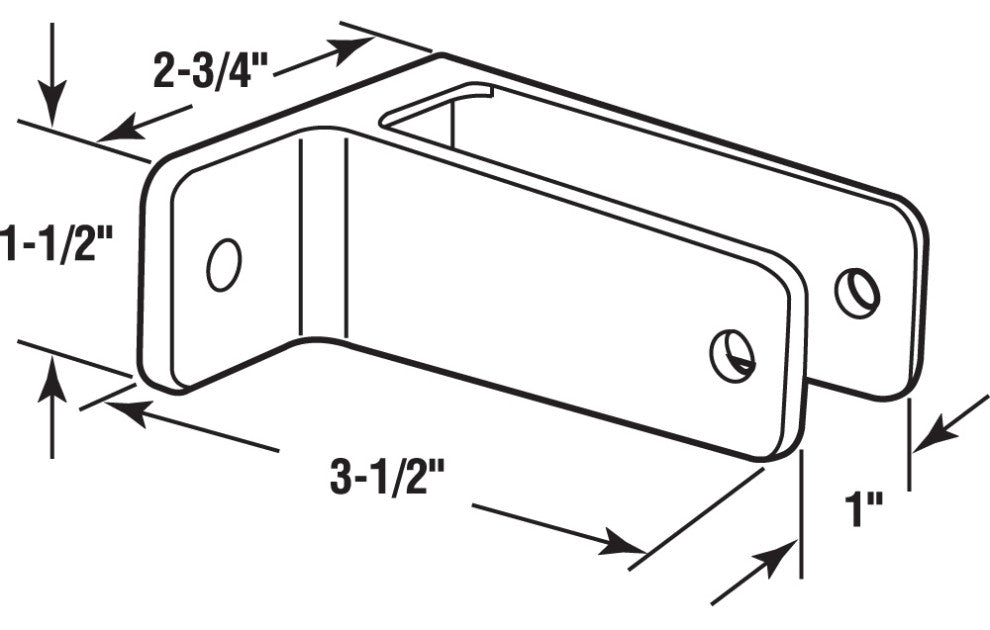 One Ear Wall Bracket, For 1" Thick, Panels, Zinc Alloy, Chrome Plated