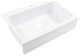 Parker White Fireclay 34" Single Bowl Quick-Fit Drop-In Kitchen Sink, 1 Hole