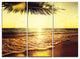 "Clear Yellow Tropical Coastline" Metal Wall Art, 3 Panels, 36"x28"