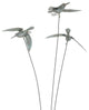 12 Feet Tall Rustic Three Hummingbirds Wind Swaying Outdoor Garden Stake