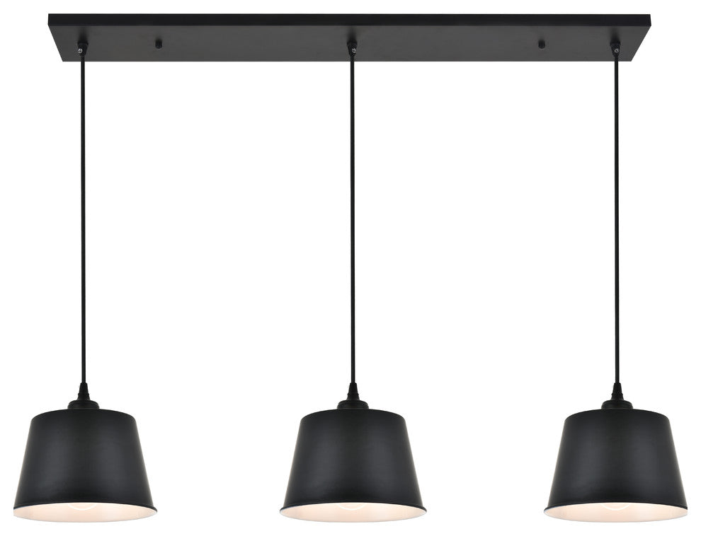 Black Finish 3-Light Pendant